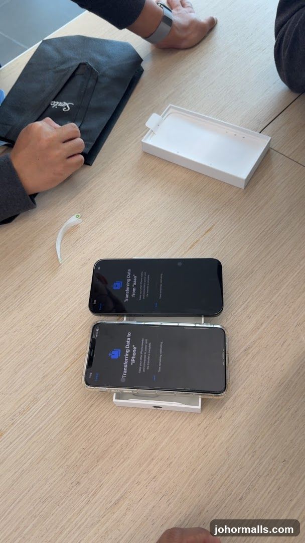 Tabletop with smartphones and accessories