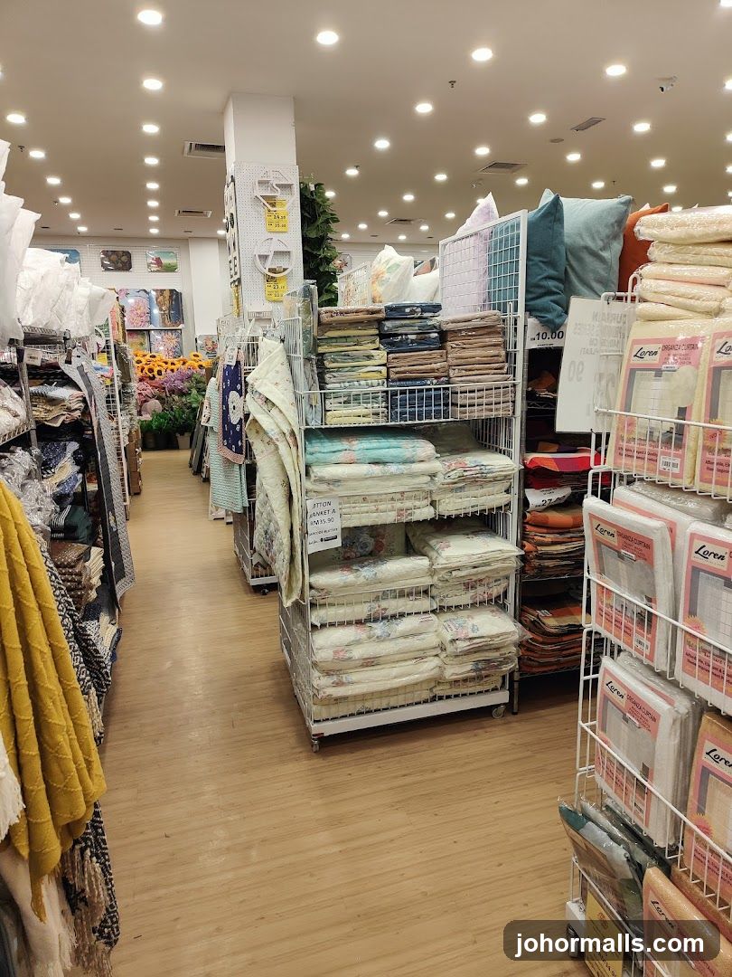 Interior of textile store