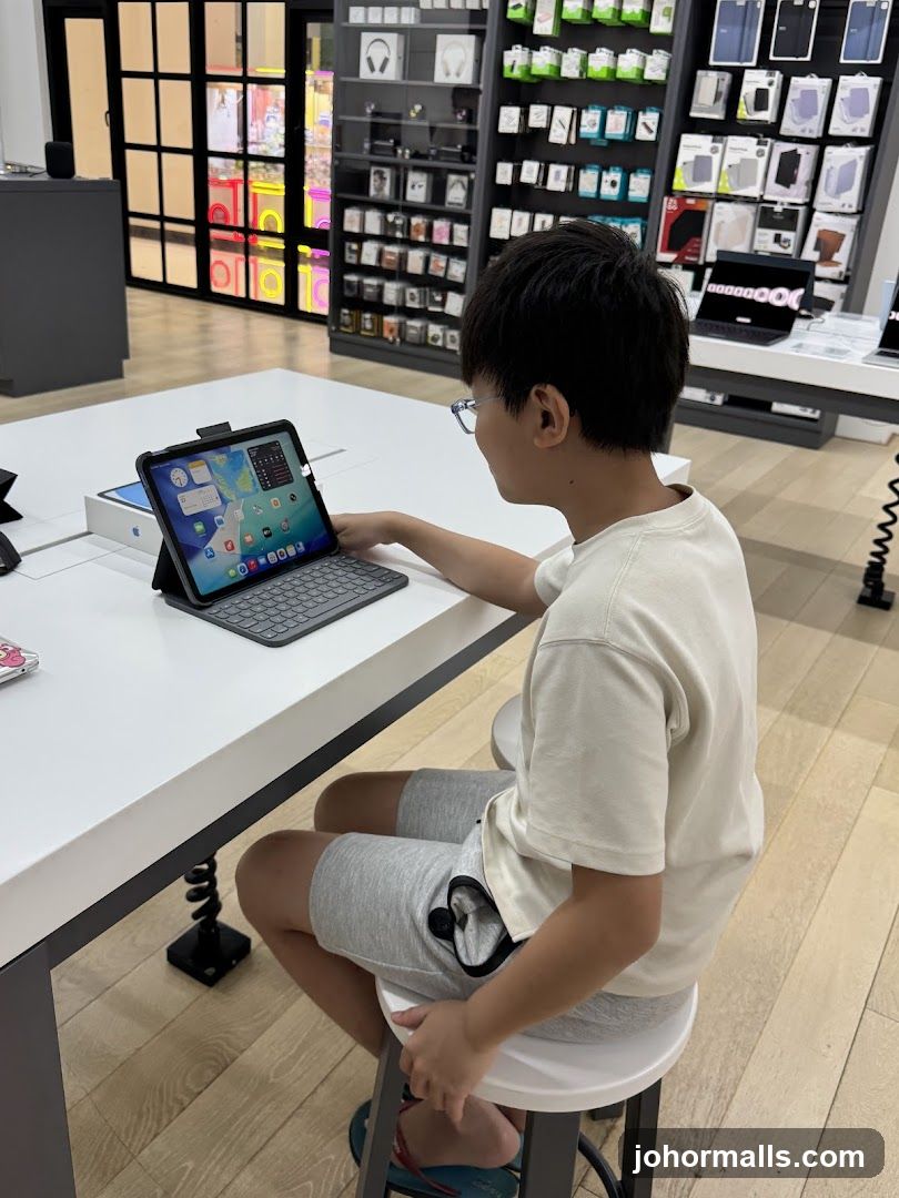 Child in electronics store