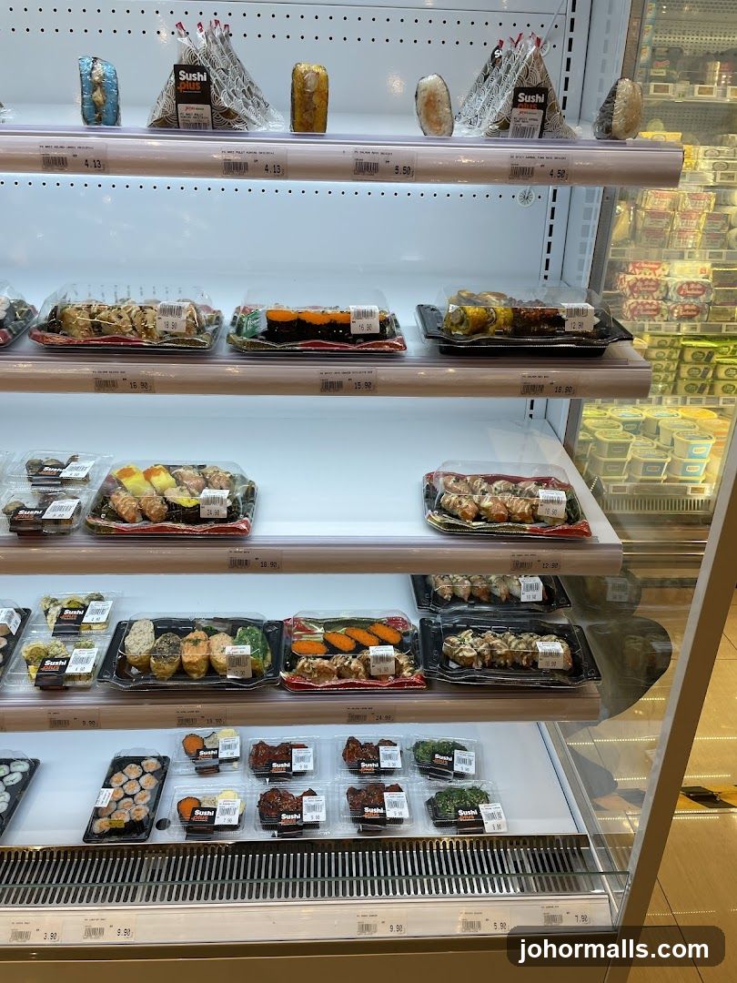 Sushi Display in Refrigerated Case