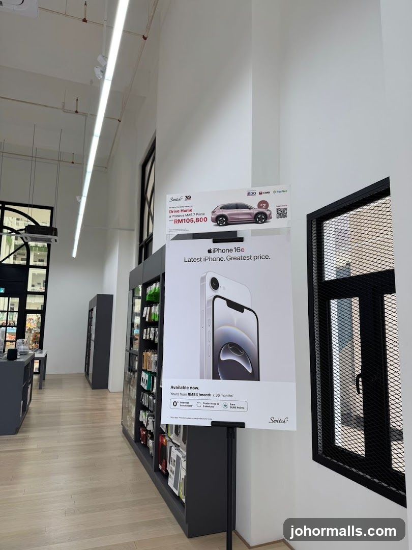 Store Interior with Promotional Poster
