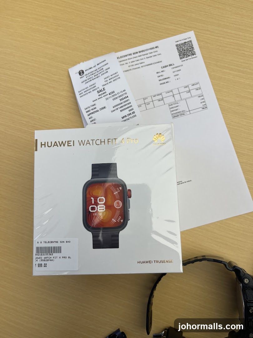 Huawei Watch Fit 4 Pro Box and Receipts