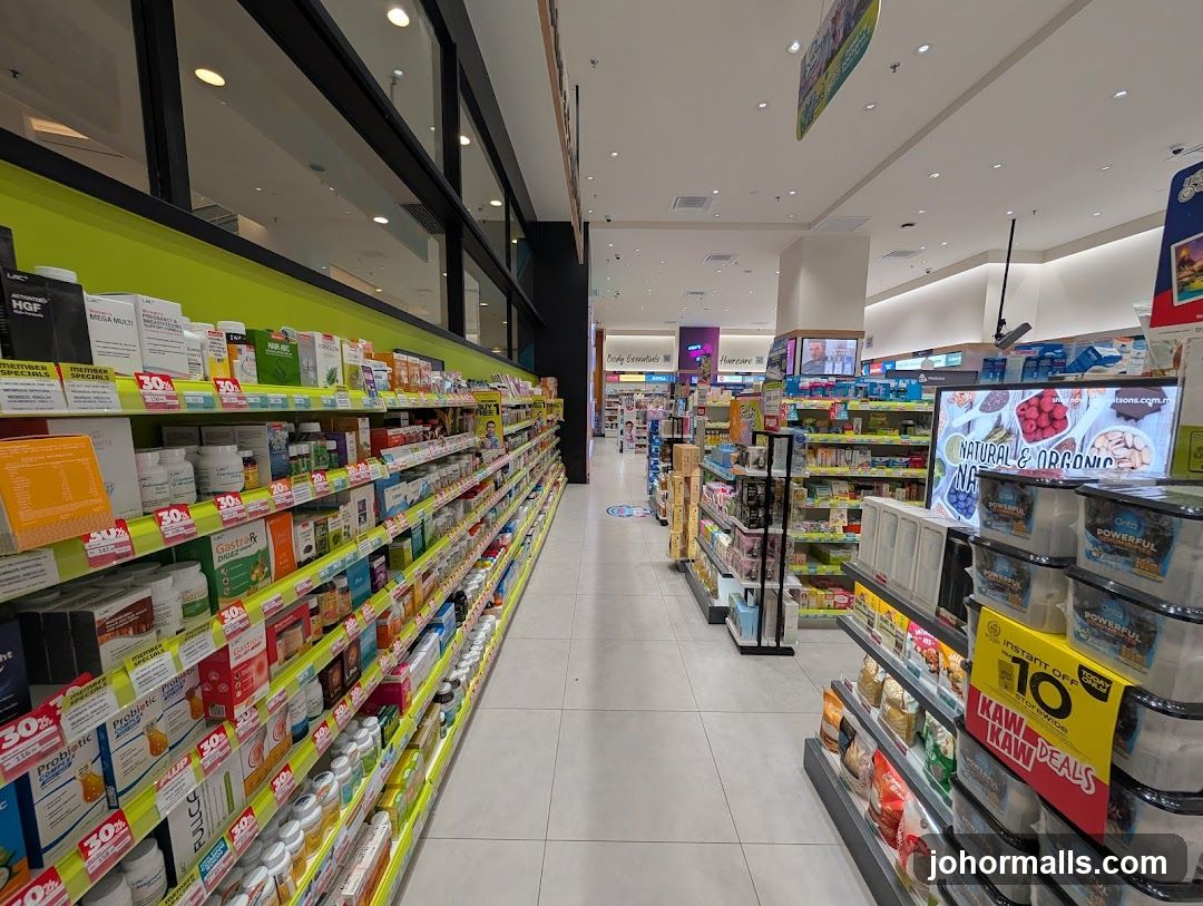 Interior of a retail pharmacy or health store