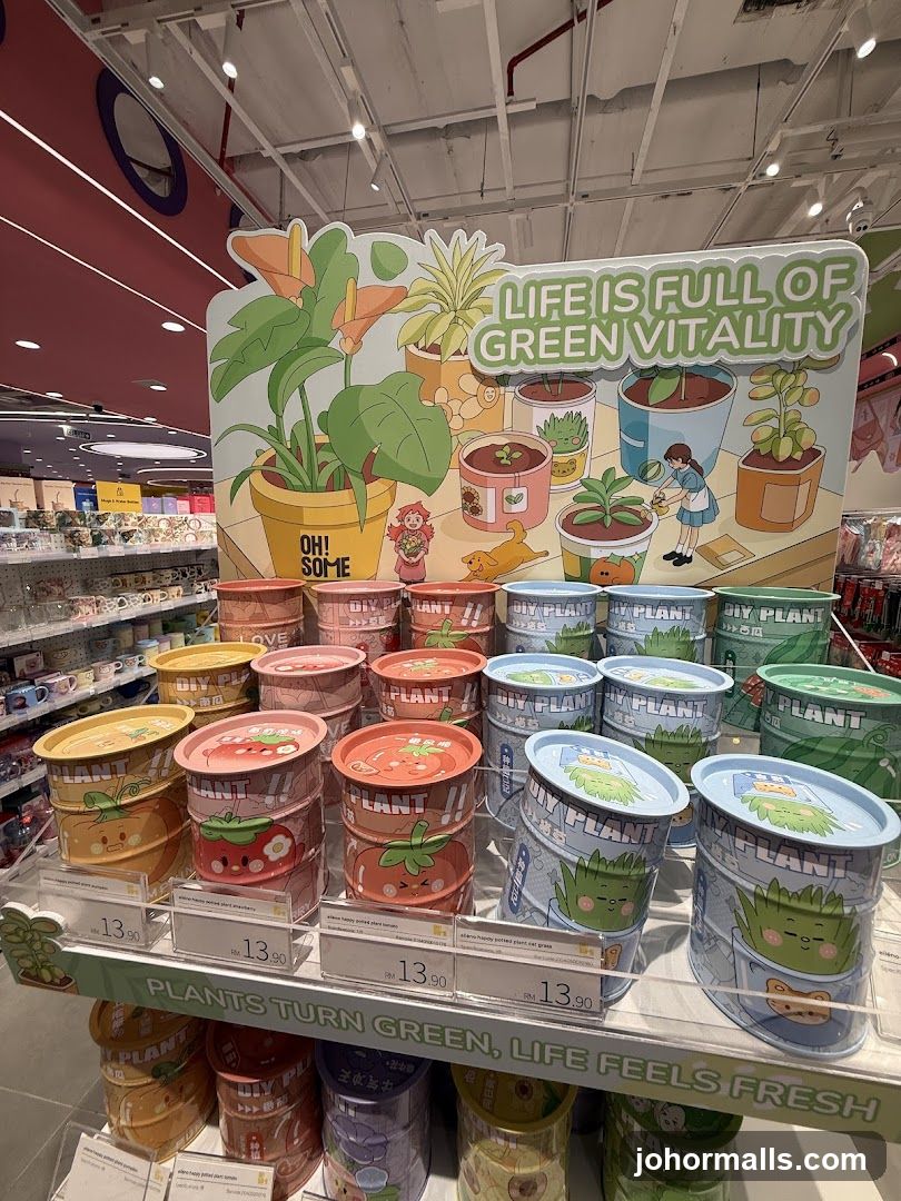 Plant-themed display in retail store