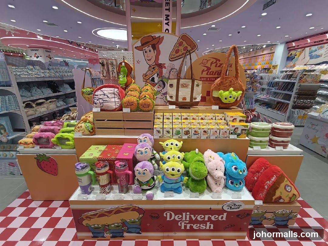 Toy Story & Pizza Planet merchandise display