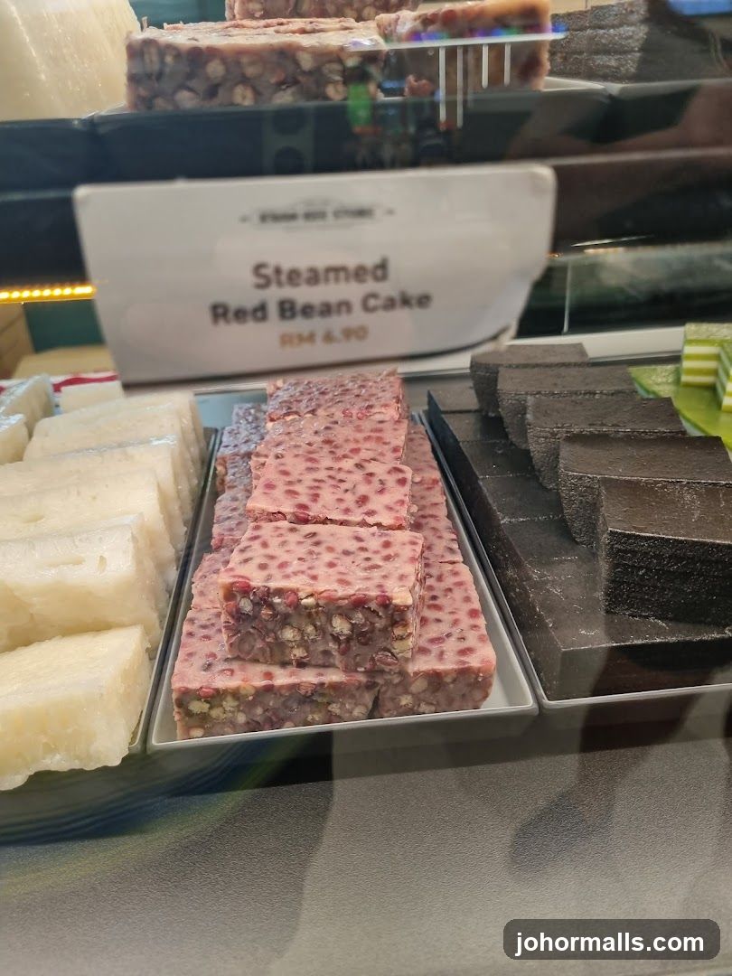 Steamed Red Bean Cake Display
