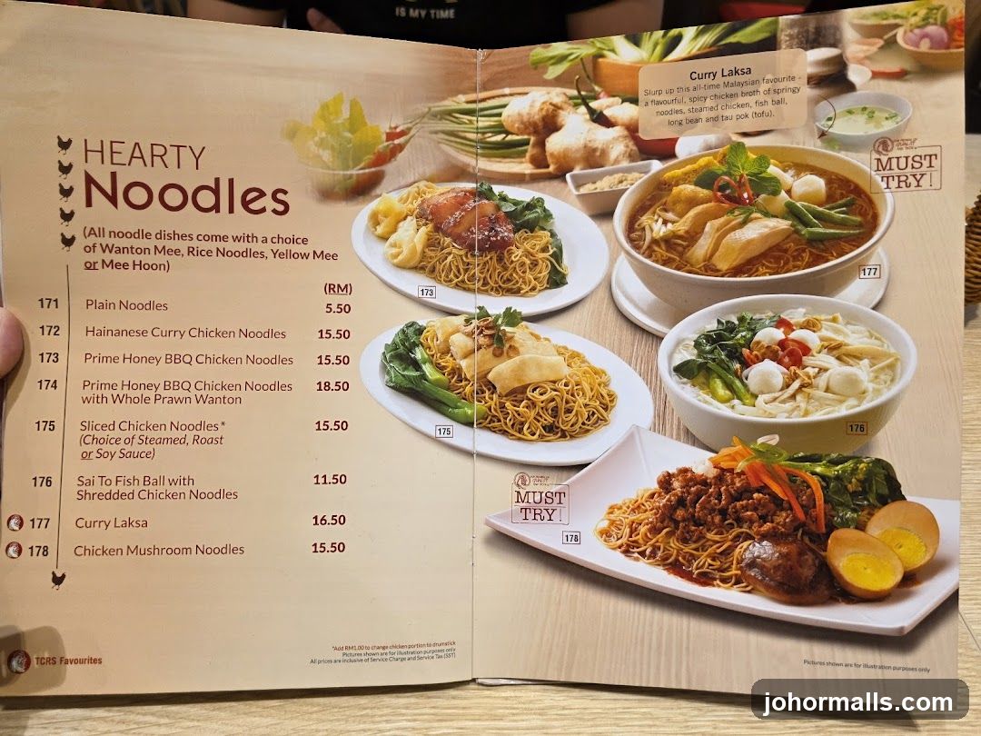 Hearty Noodles Menu