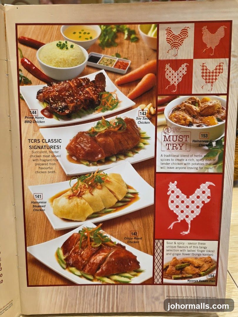 TCRS Classic Signatures Menu Section