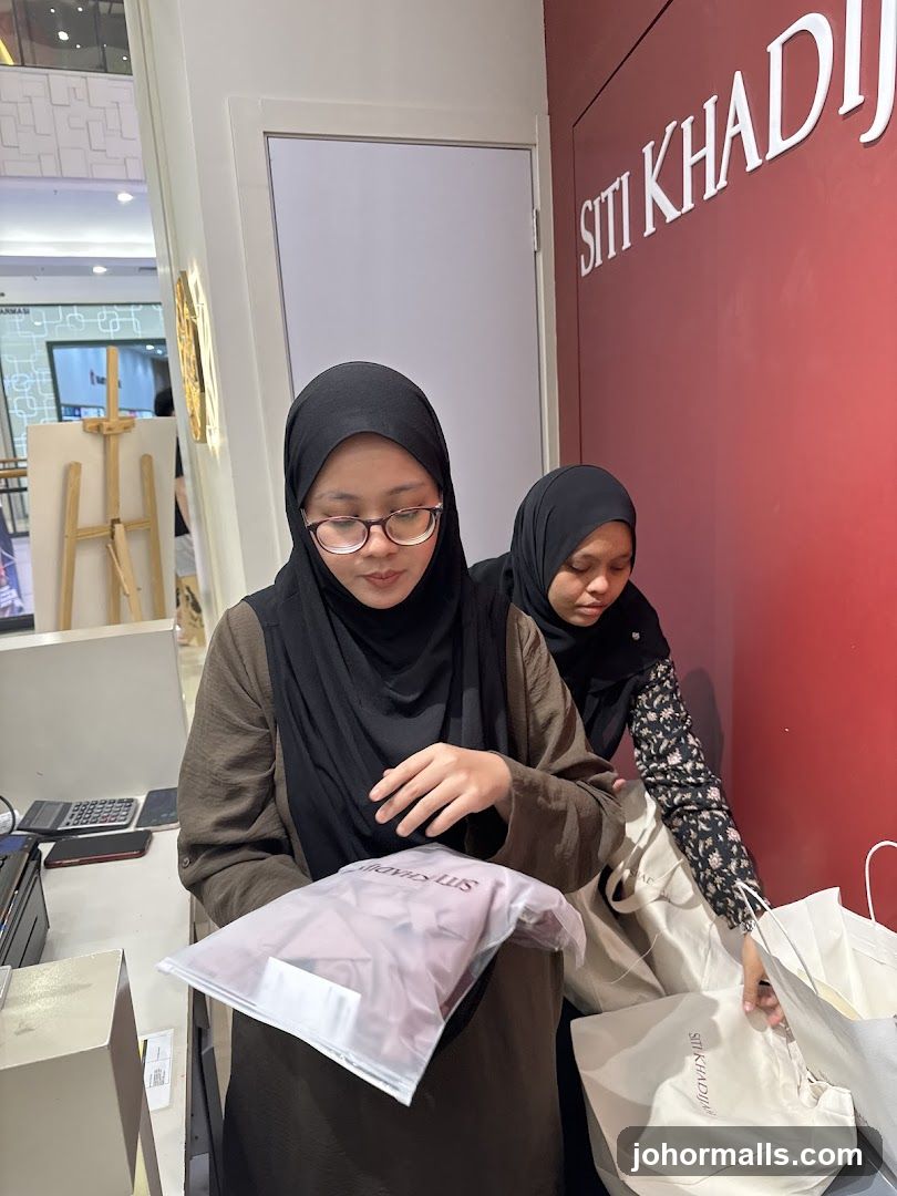Two women at Siti Khadijah store