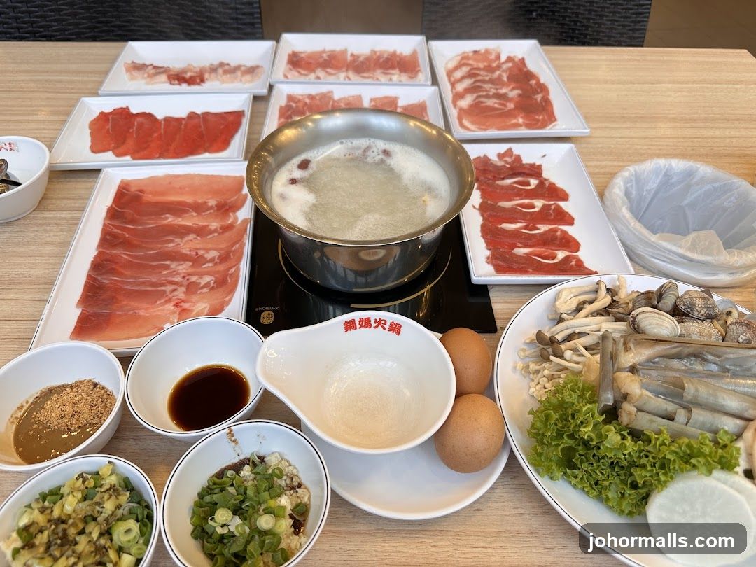 Hot pot dining setup