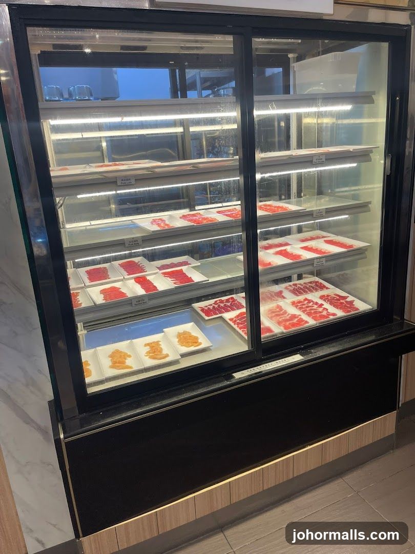 Display Case with Raw Meat