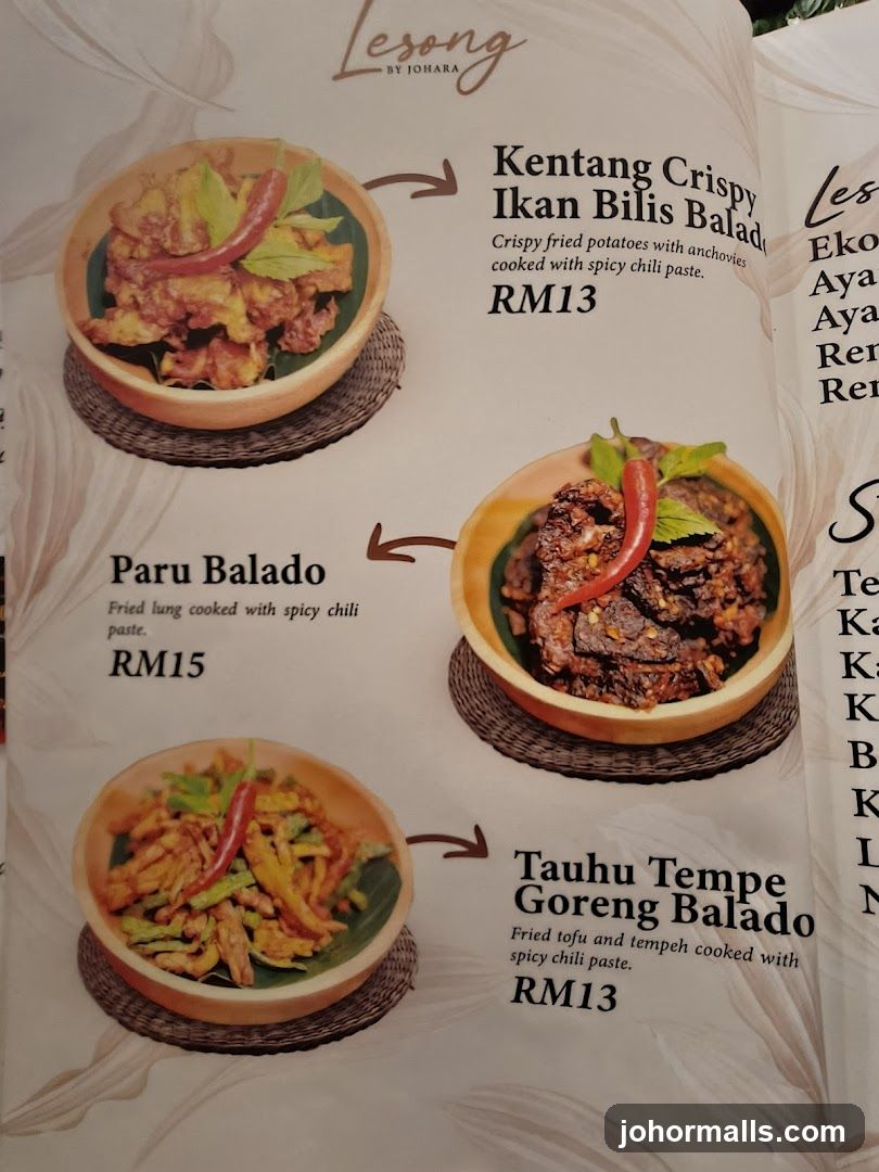 Lesong by Johara Menu