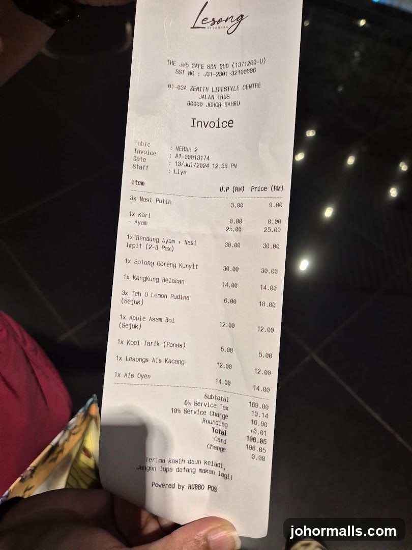 Receipt from Lesong by Joharab