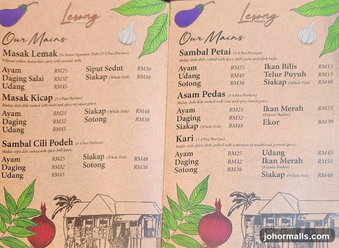 Lesong by Johara Menu