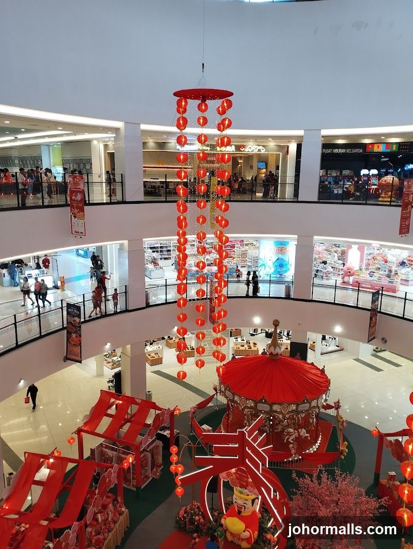 Shopping Mall Interior with Lunar New Year Decorations