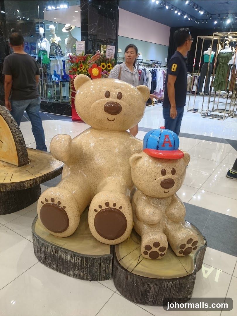 Bear Sculptures in Shopping Mall Interior