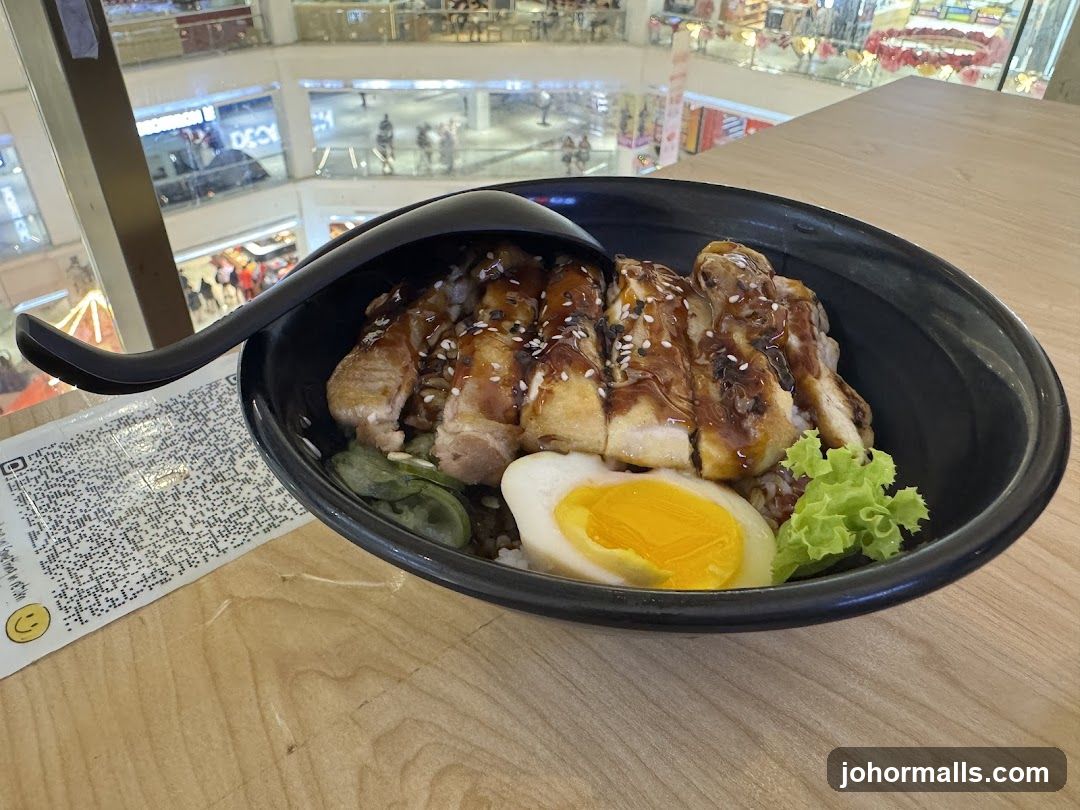 Bowl of rice dish in shopping mall