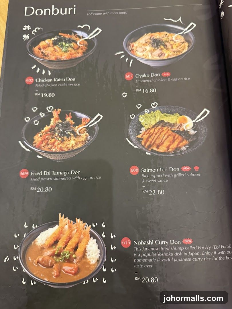 Donburi Menu