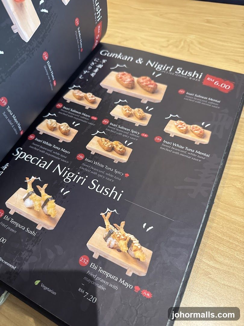 Sushi Menu Page