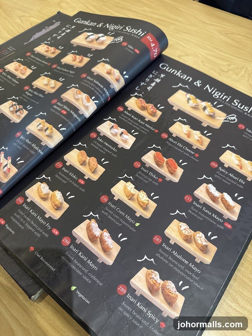 Gunkan & Nigiri Sushi Menu