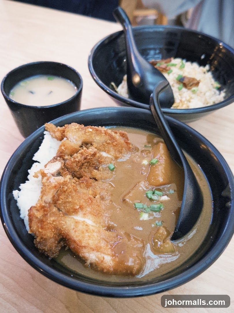 Food served in black bowls