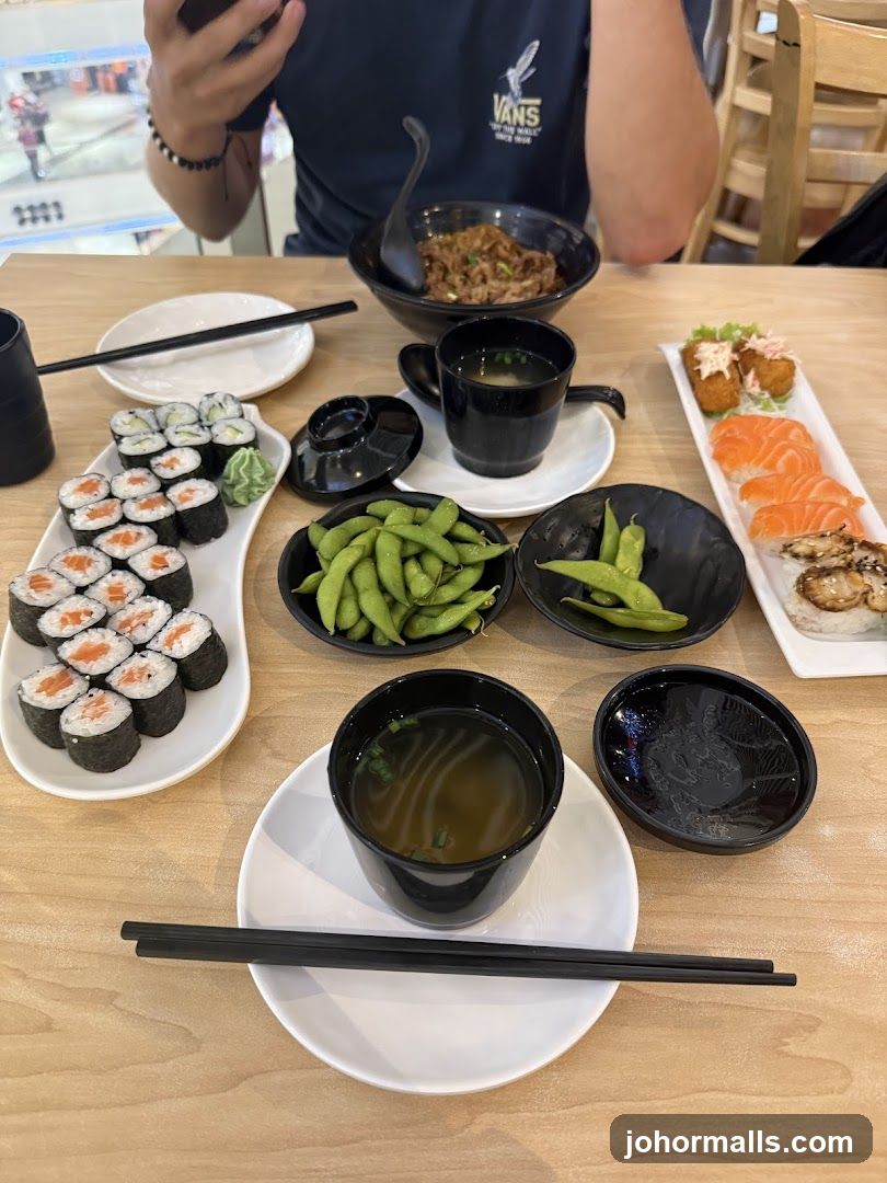 Sushi and Japanese cuisine dining table