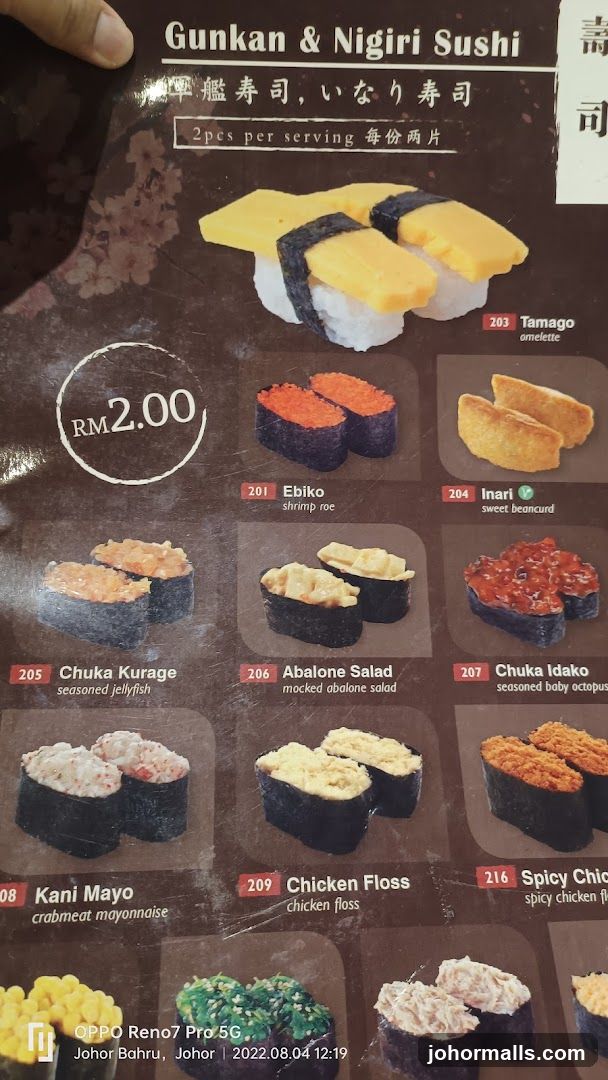 Gunkan & Nigiri Sushi Menu