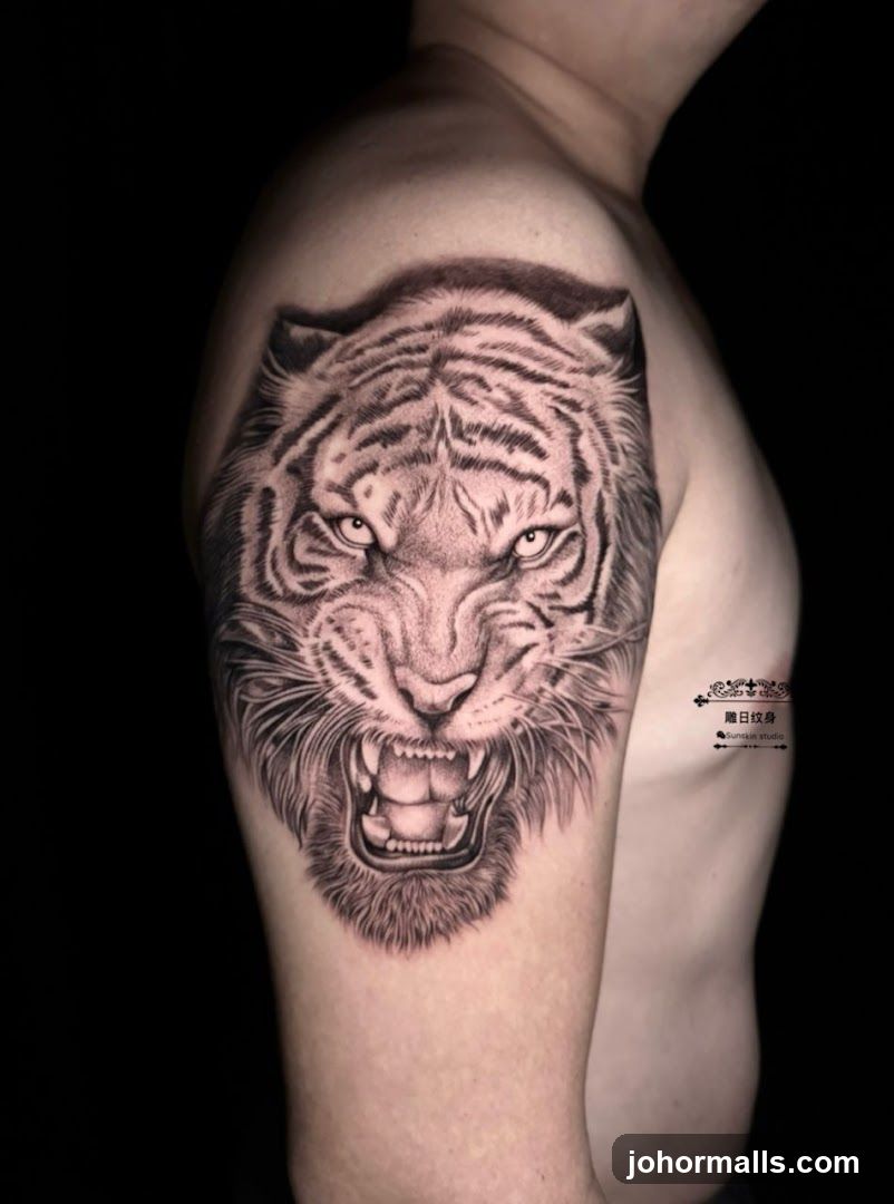 Tiger Tattoo on Shoulder