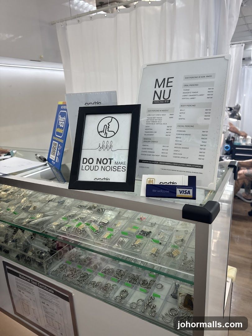 Piercing Studio Interior Display