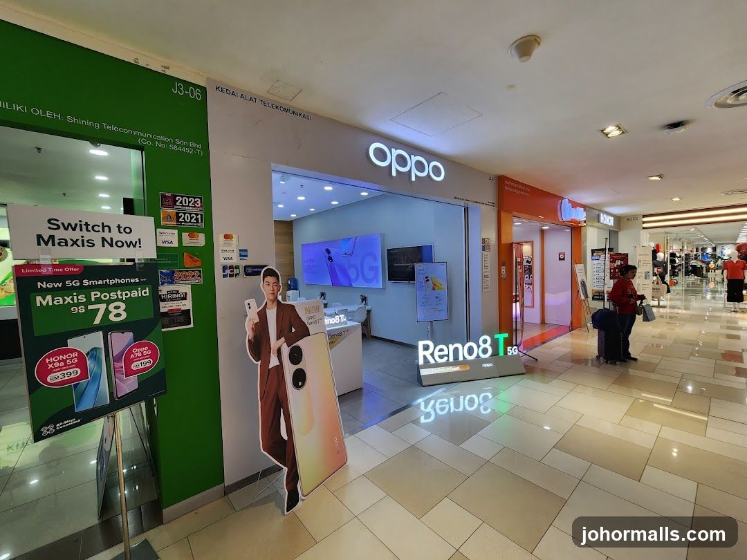 Shopping Mall Interior with Oppo Store