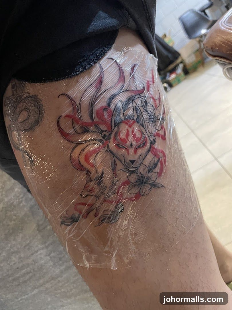 Tattoo on leg