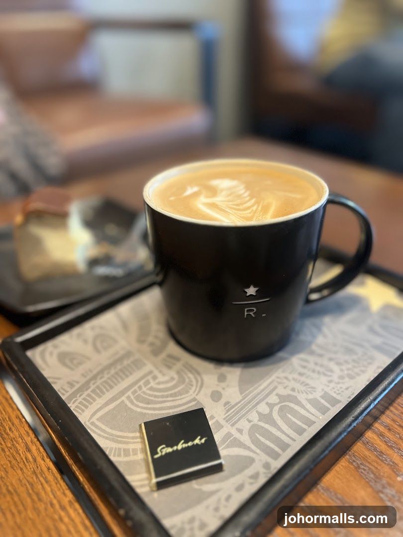 Coffee and pastry at Starbucks