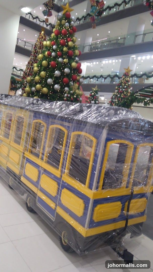 Shopping Mall Interior with Christmas Decorations