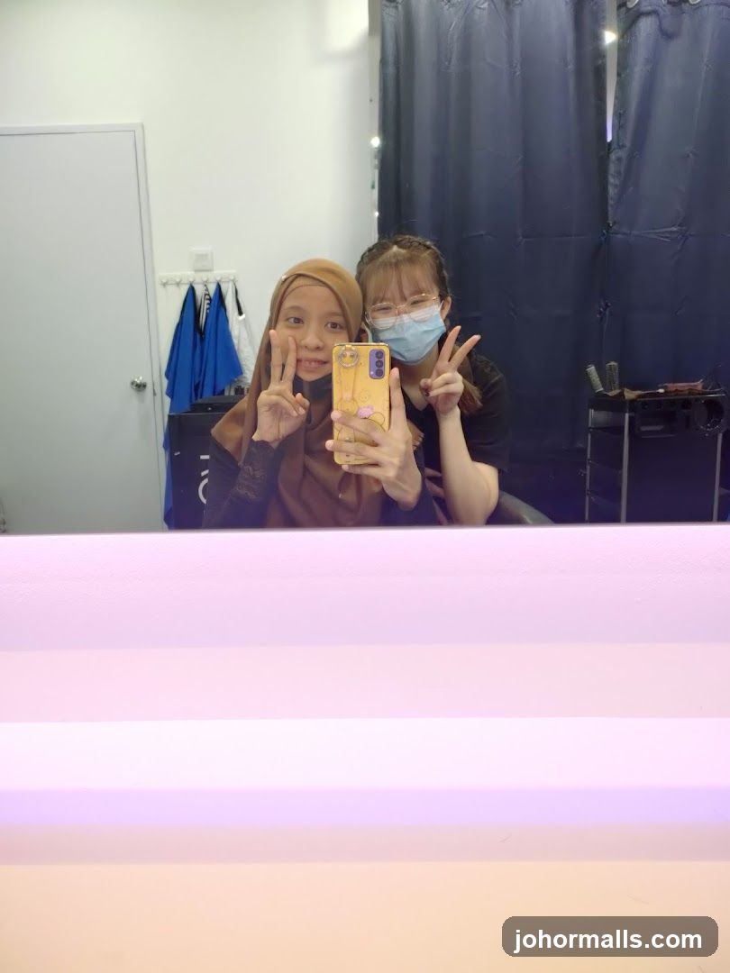 Mirror selfie in salon