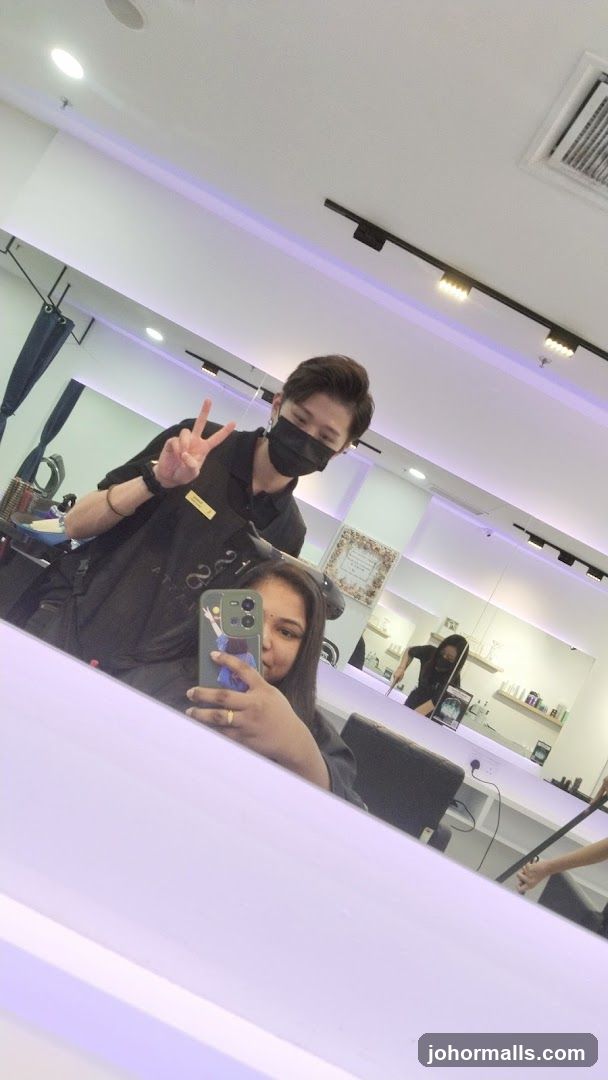 Salon Interior Mirror Selfie