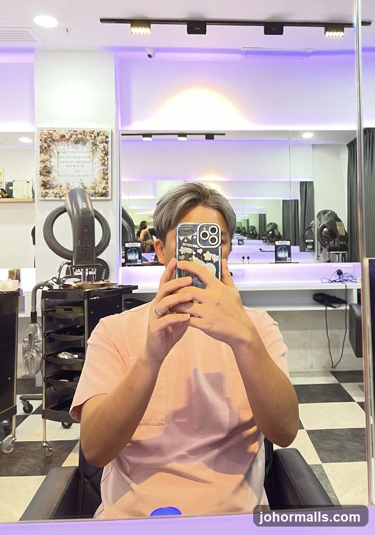 Hair Salon Interior Mirror Selfie