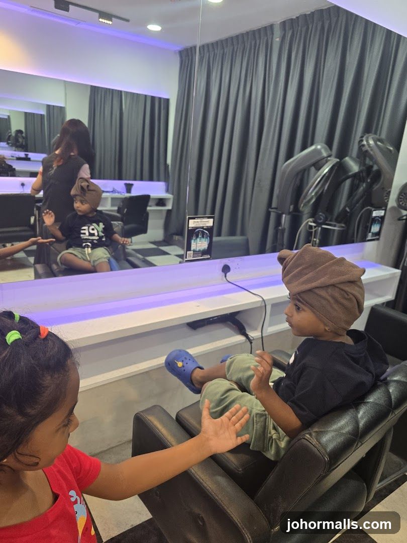 Children in hair salon