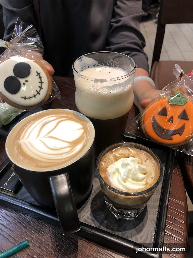 Coffee and Halloween-themed treats