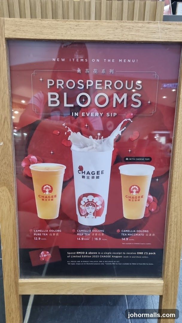 Chagee Prosperous Blooms Menu Board