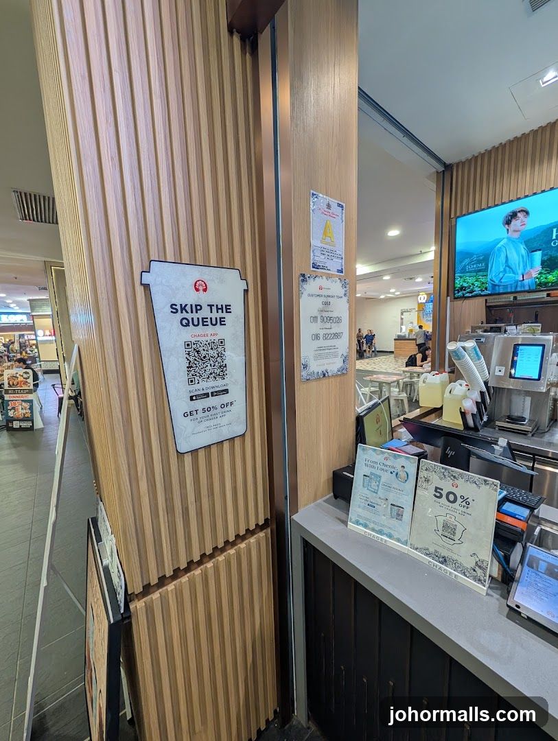 Shop Counter Area with Promotional Materials
