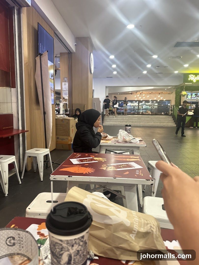 Interior food court scene
