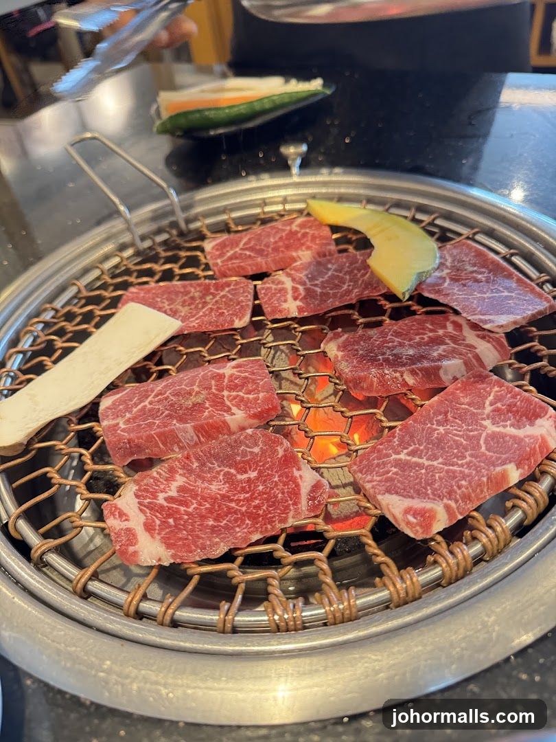 Grilled meat on barbecue grill