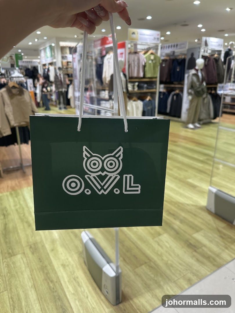 O.W.L. Shopping Bag Held in Store