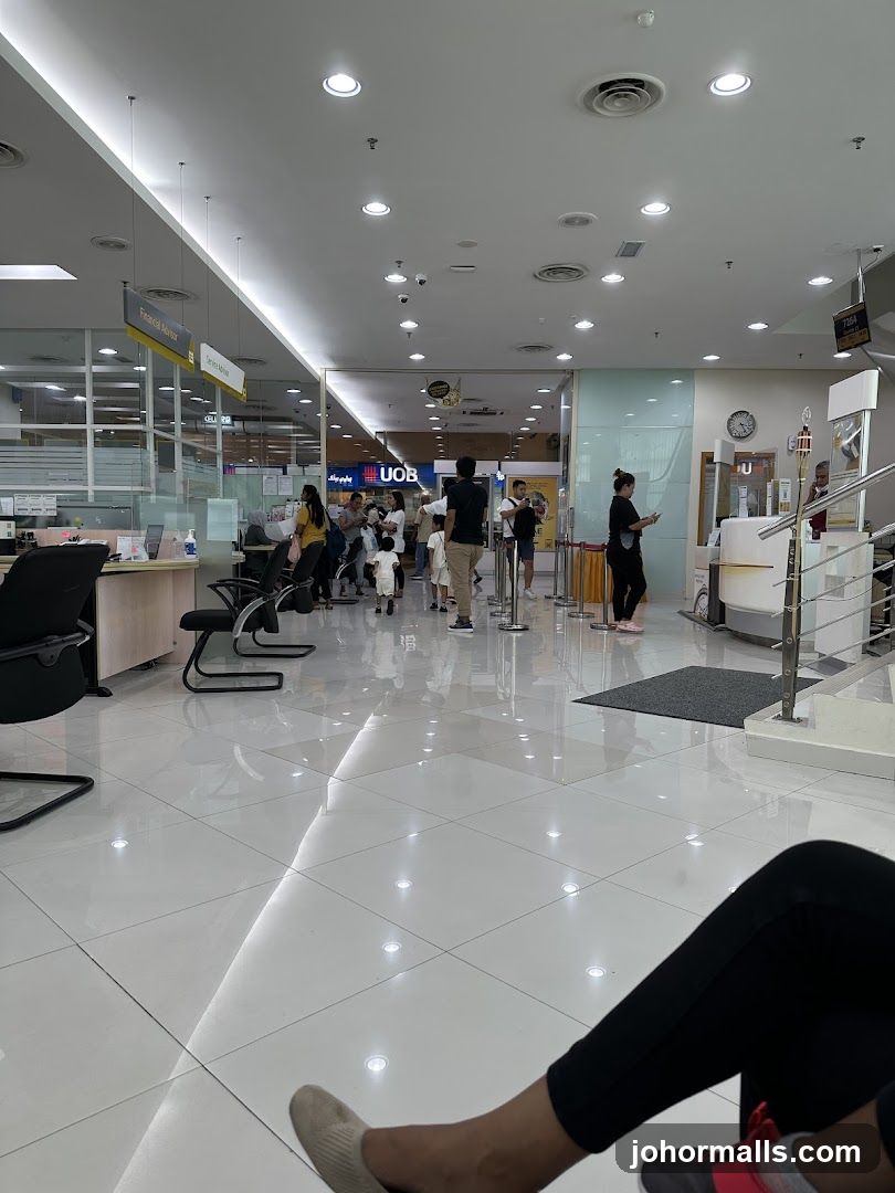 Bank Interior with Customers