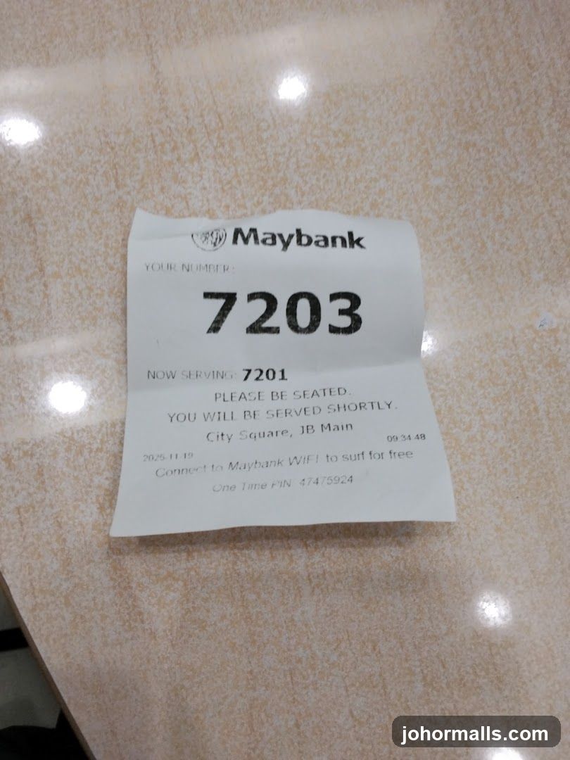 Maybank Queue Ticket