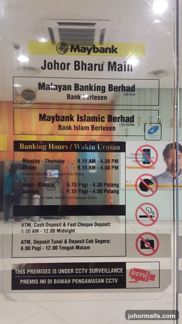Maybank Johor Bharu Main Banking Hours
