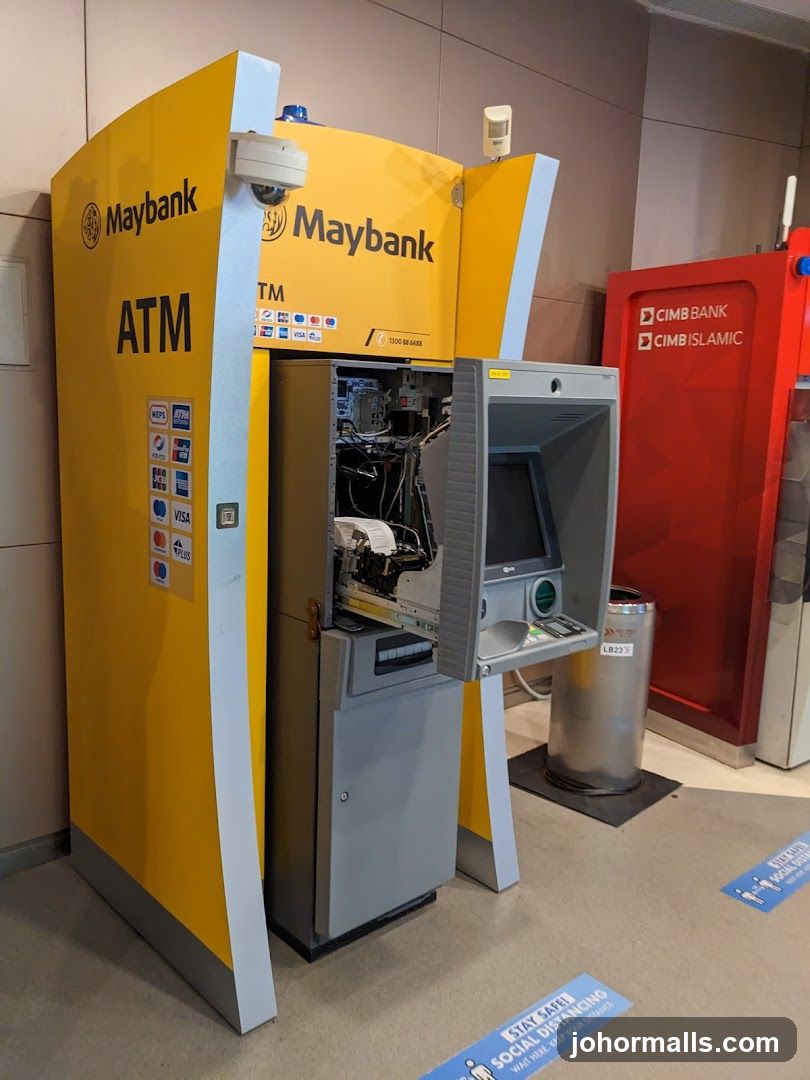 Damaged Maybank ATM