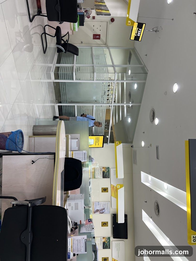 Bank Interior with Queue System