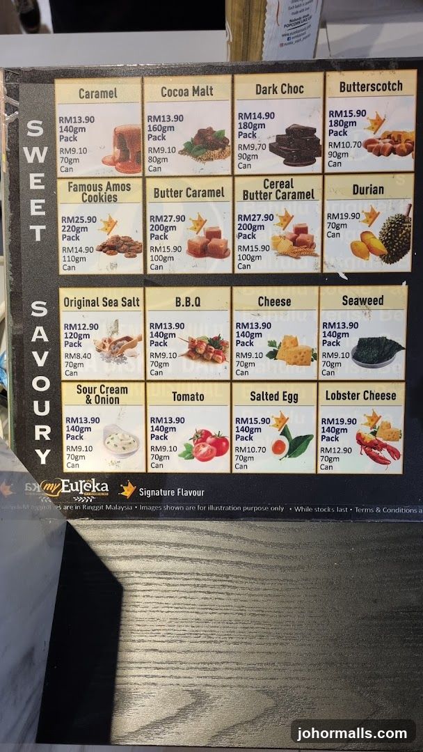 Eureka Signature Flavour Menu