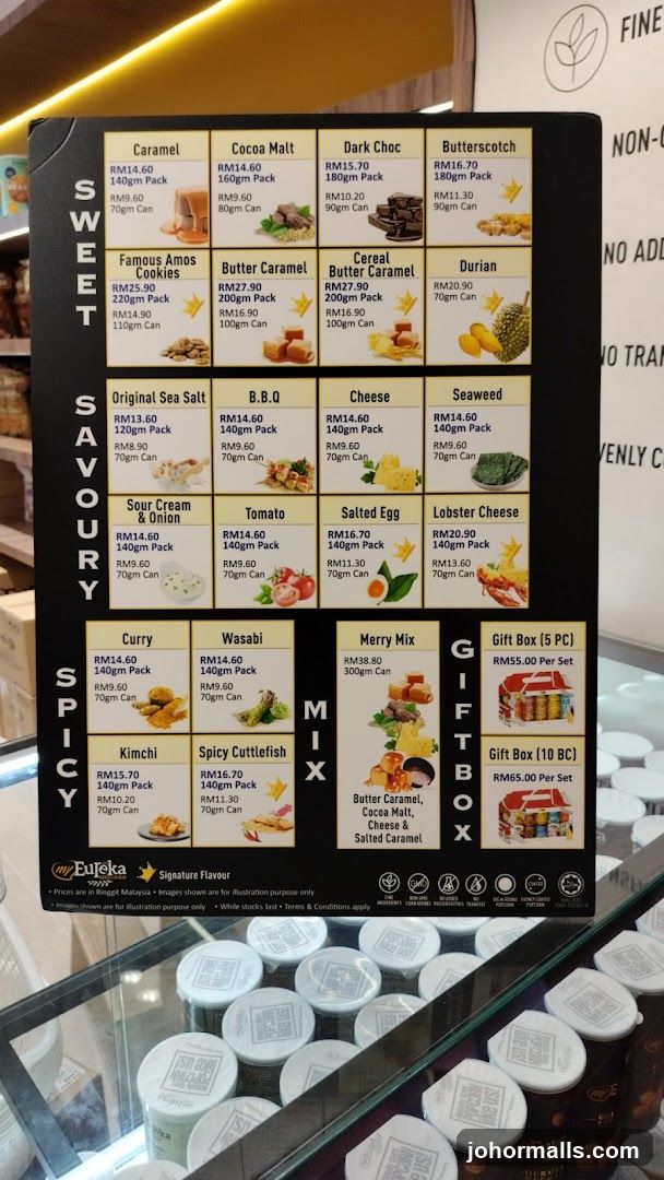 Eureka Signature Flavour Menu